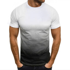 3D Digital Print Gradient T-Shirt with Logo