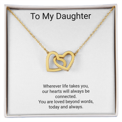 To My Daughter — Always Connected Interlocking Hearts Necklace