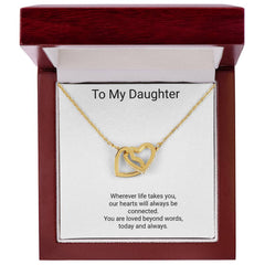 To My Daughter — Always Connected Interlocking Hearts Necklace