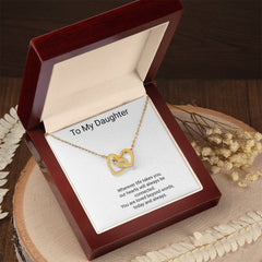 To My Daughter — Always Connected Interlocking Hearts Necklace