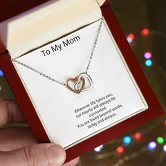 To My Mom — Always Connected Interlocking Hearts Necklace