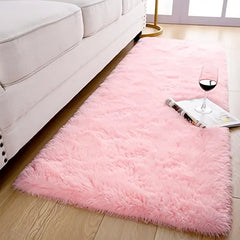 Soft Square Plush Rug and Decorative Throw Blanket 47x63in