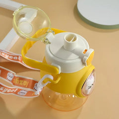 Cute Summer Water Bottle with Straw for Students 7.08"
